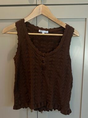 DR2 Brown Knit Tank- 100% cotton